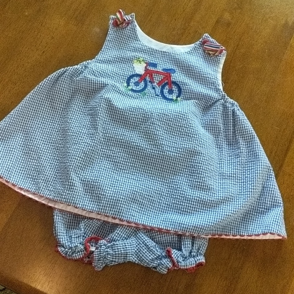 Toddler Bicycle Gingham Set